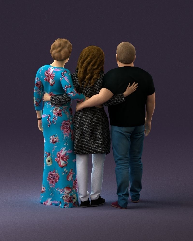 001037 family man and two woman in shirts with 3D model_6