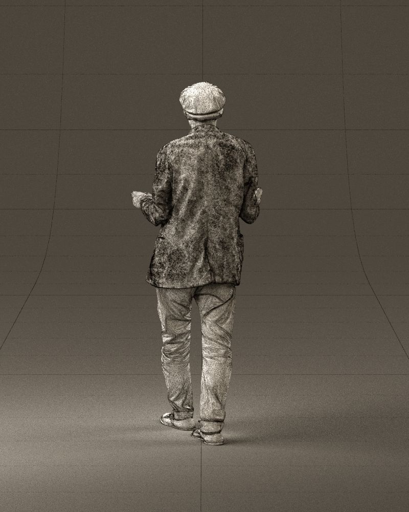 001039 walking man hat hands holding something 3D Print Ready 3D print model_30