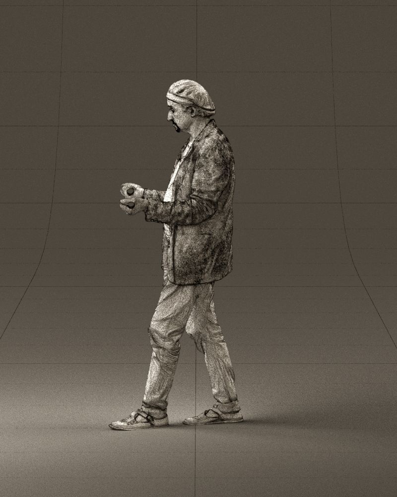 001039 walking man hat hands holding something 3D Print Ready 3D print model_32