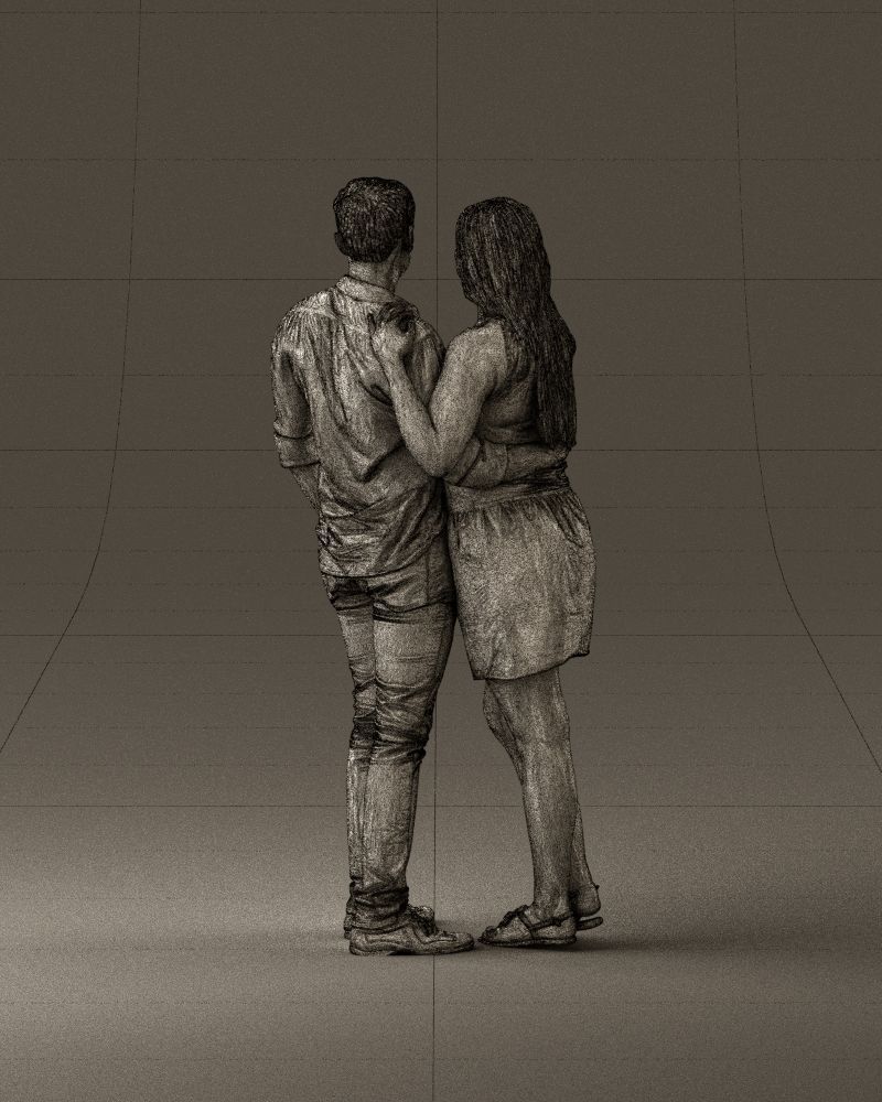 001040 woman in white man in crimson tshirt 3D model_30