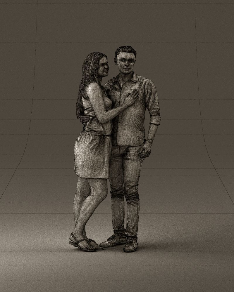 001040 woman in white man in crimson tshirt 3D model_26