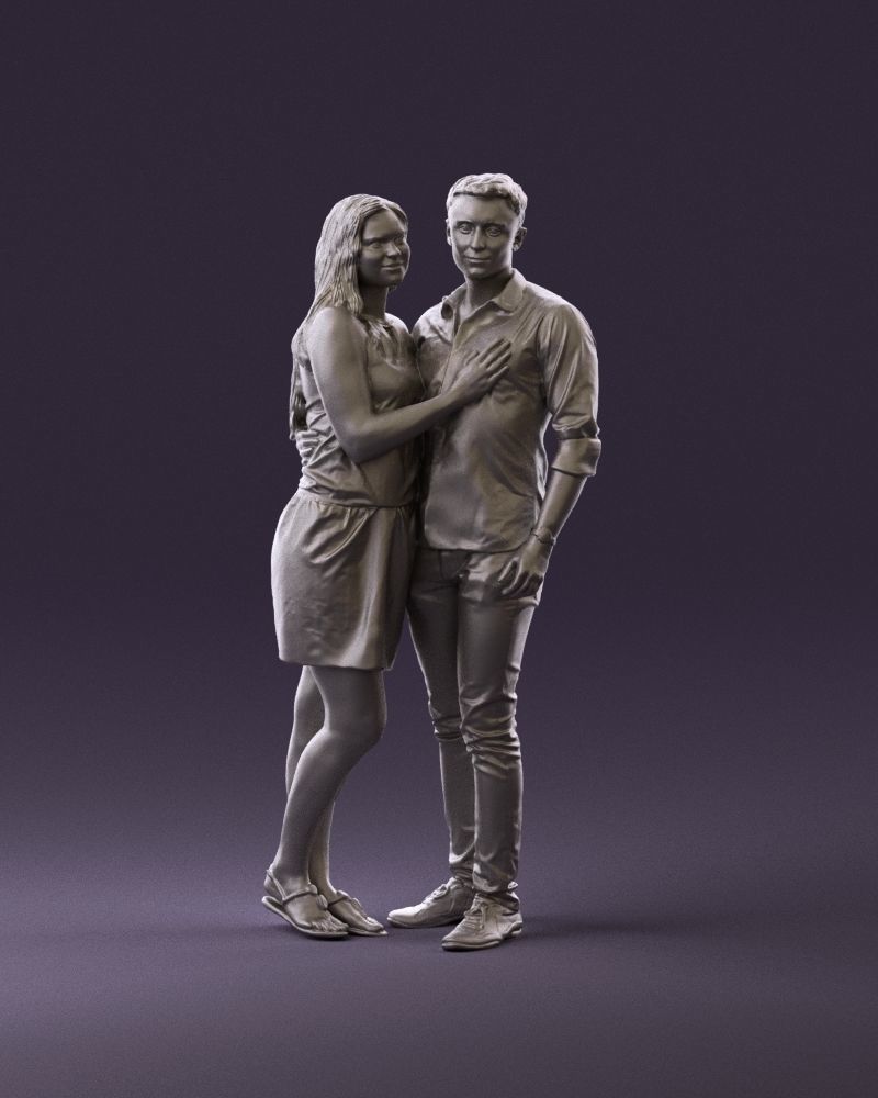 001040 woman in white man in crimson tshirt 3D model_13