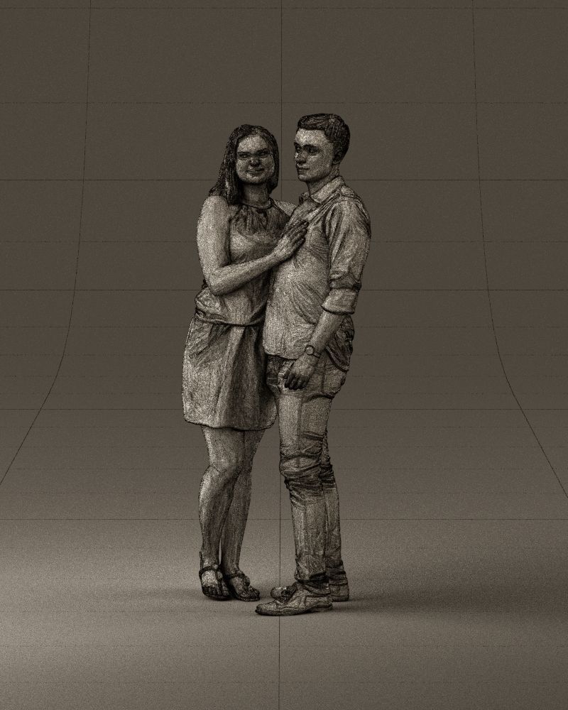 001040 woman in white man in crimson tshirt 3D model_34