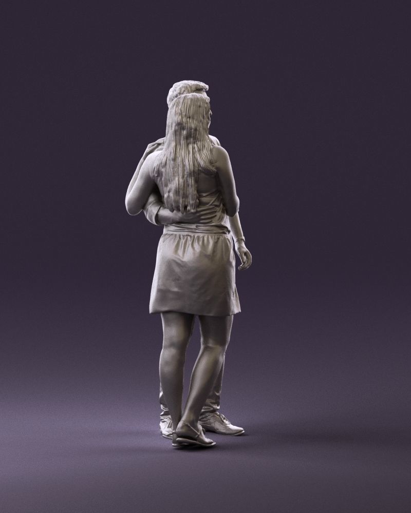 001040 woman in white man in crimson tshirt 3D model_16