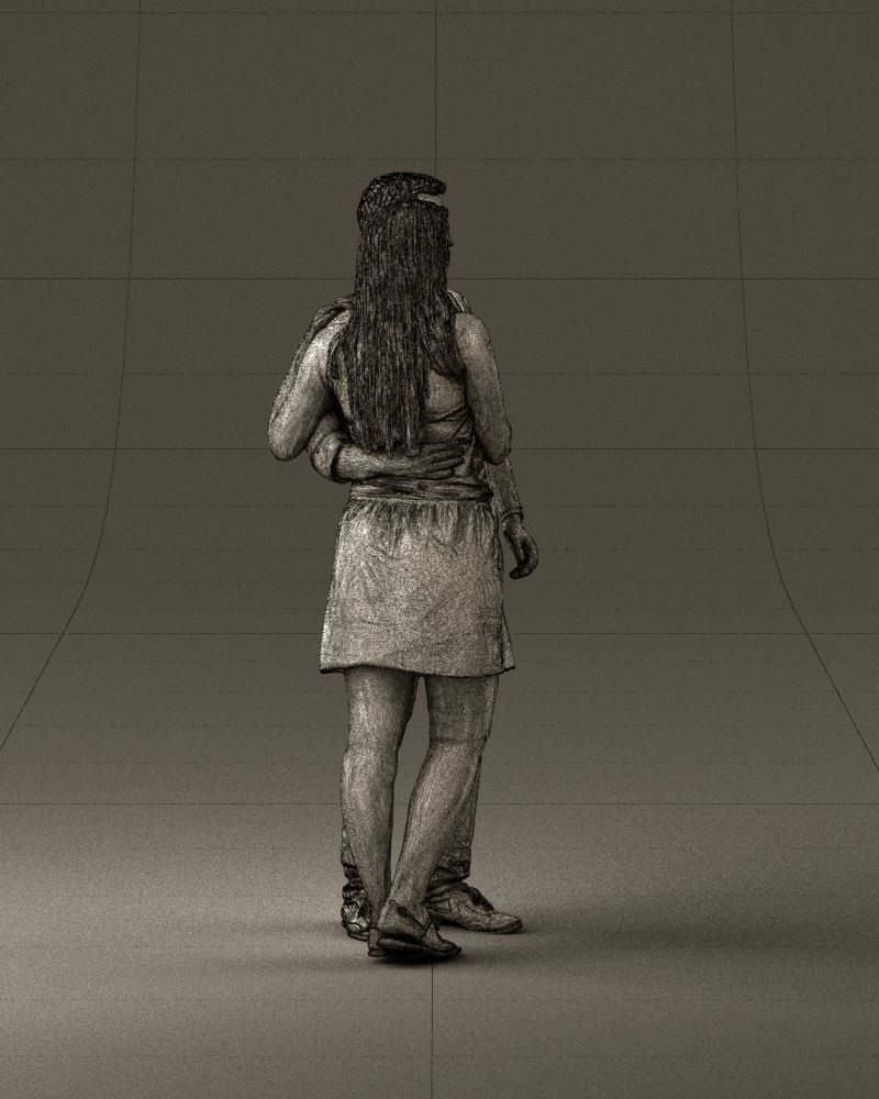 001040 woman in white man in crimson tshirt 3D model_28