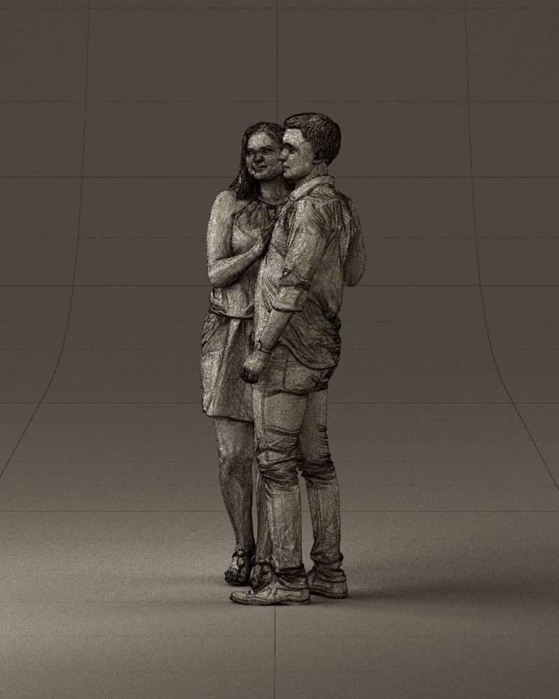 001040 woman in white man in crimson tshirt 3D model_33