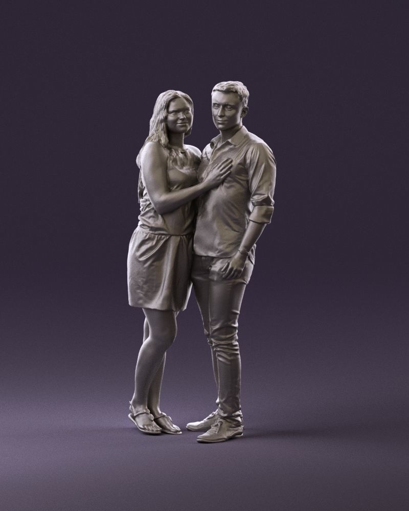 001040 woman in white man in crimson tshirt 3D model_23