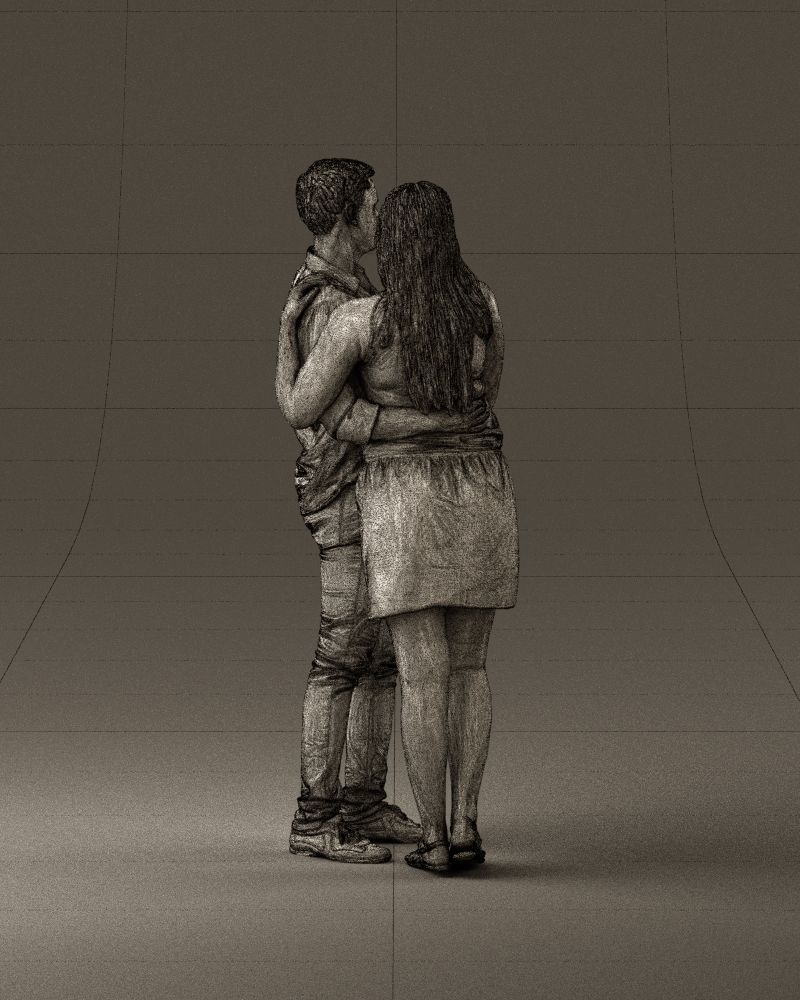 001040 woman in white man in crimson tshirt 3D model_29