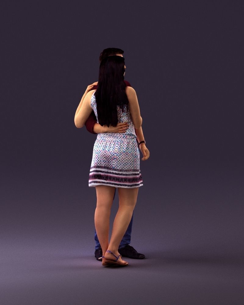 001040 woman in white man in crimson tshirt 3D Print Ready 3D print model_16