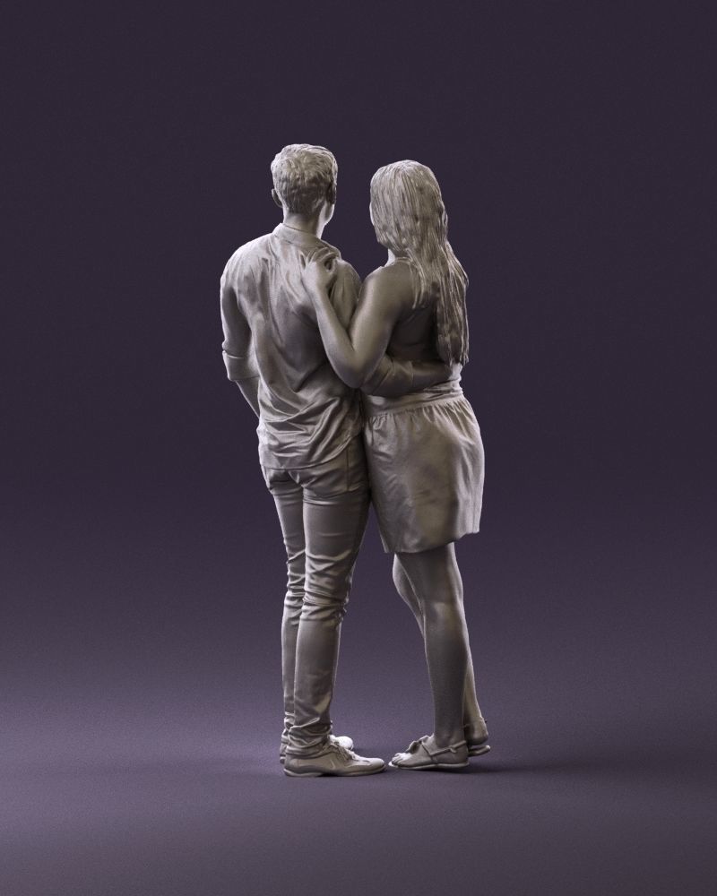 001040 woman in white man in crimson tshirt 3D Print Ready 3D print model_6