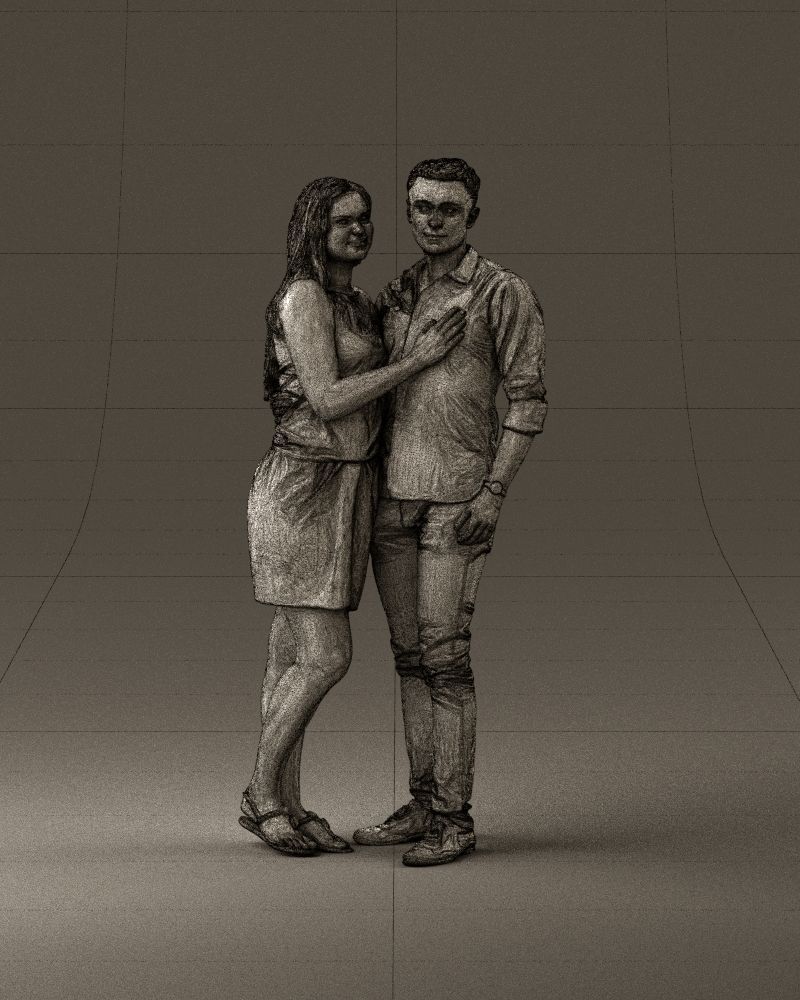 001040 woman in white man in crimson tshirt 3D Print Ready 3D print model_25