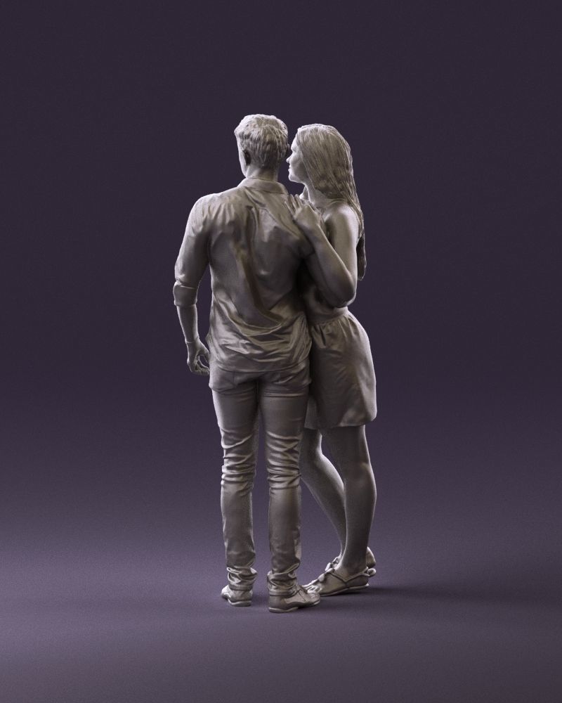 001040 woman in white man in crimson tshirt 3D Print Ready 3D print model_7