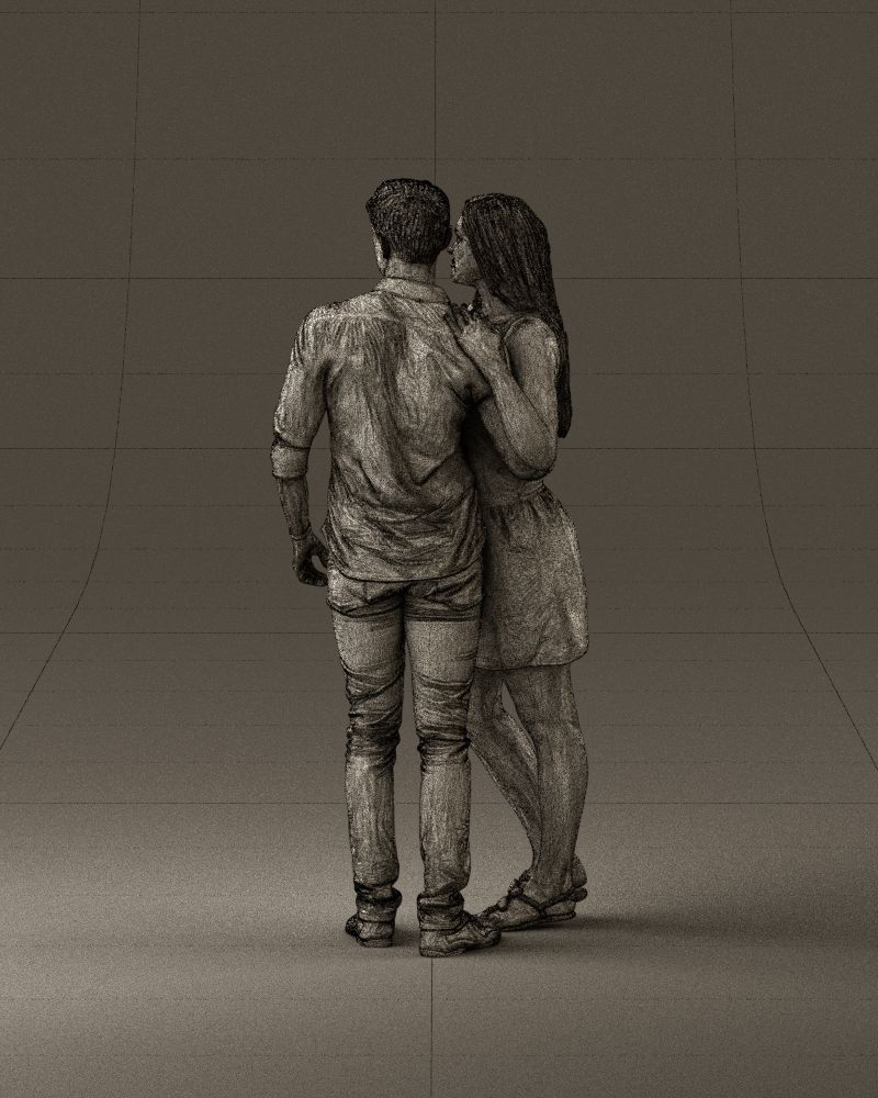 001040 woman in white man in crimson tshirt 3D Print Ready 3D print model_31