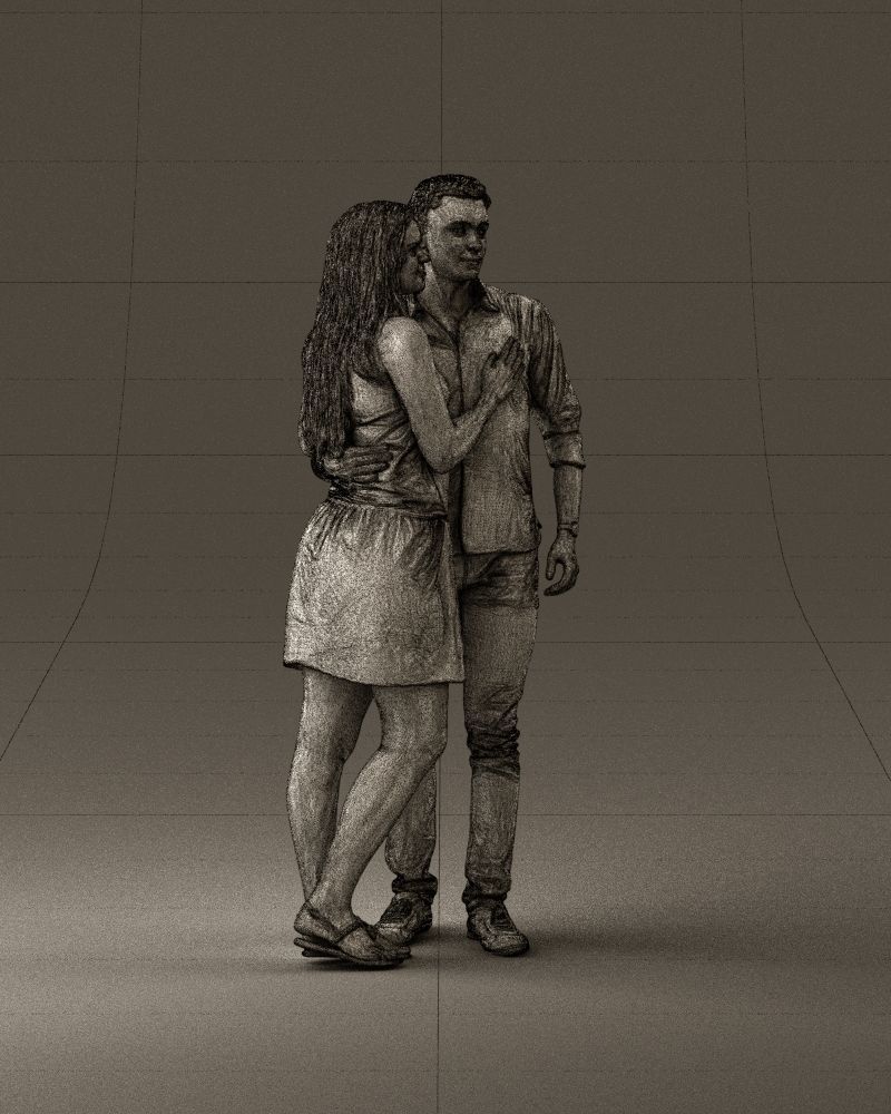 001040 woman in white man in crimson tshirt 3D Print Ready 3D print model_27