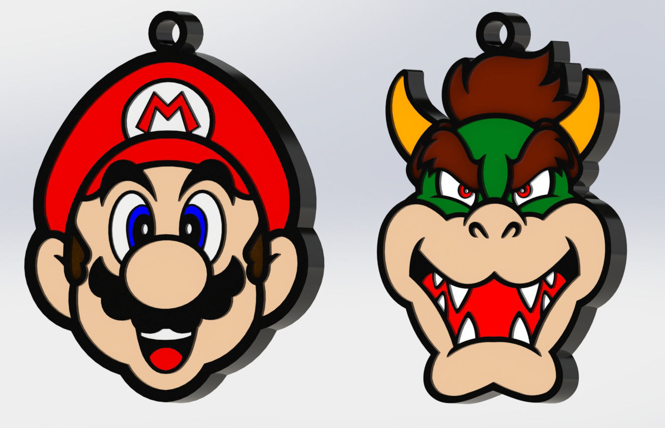 Mario Keychain Pack - 3D Print Model 3D print model_2