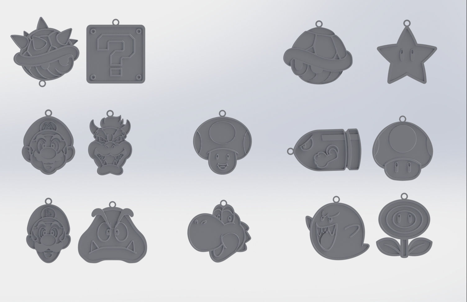 Mario Keychain Pack - 3D Print Model 3D print model_4