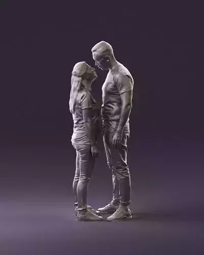 001041 man and woman looking on each other 3D Print Ready