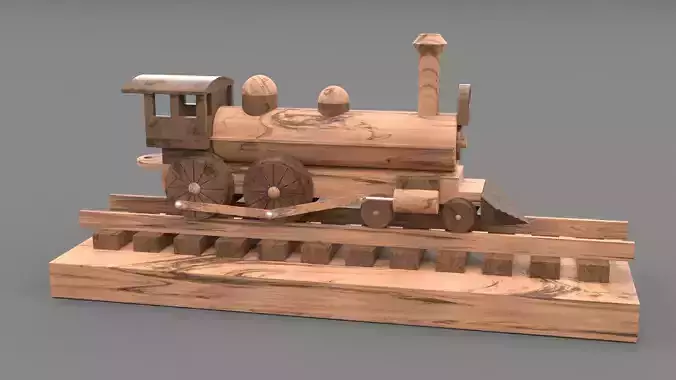Wood toy locomotive 