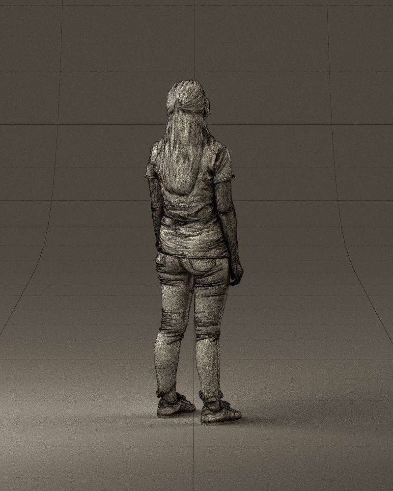 001042 woman looking up in white shirt  pants 3D Print Ready 3D print model_29