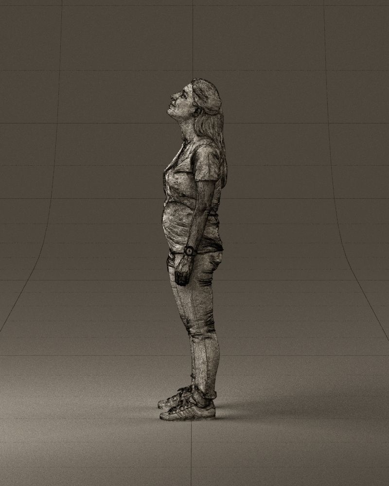 001042 woman looking up in white shirt  pants 3D Print Ready 3D print model_32