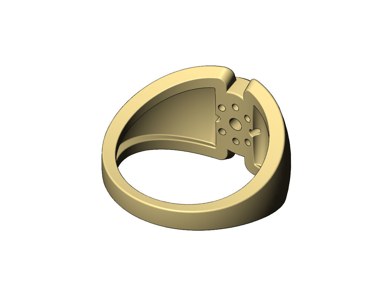 Statement round cluster split diamond ring Us sizes 6to9 3D print model_6