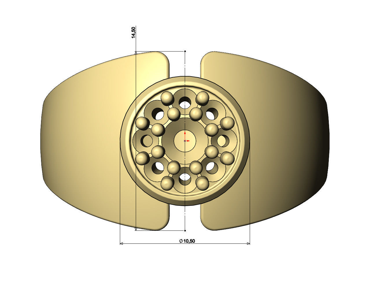 Statement round cluster split diamond ring Us sizes 6to9 3D print model_7