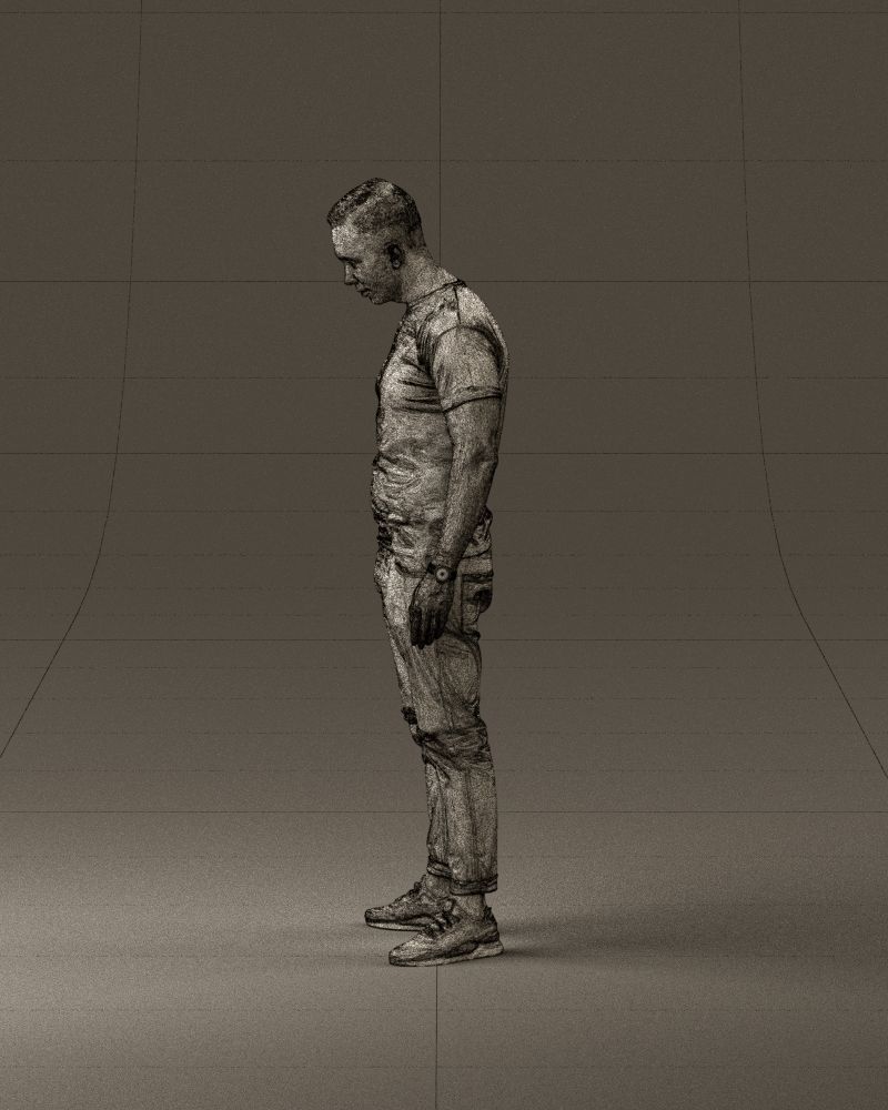 001043 man in black tshirt white pants 3D model_32