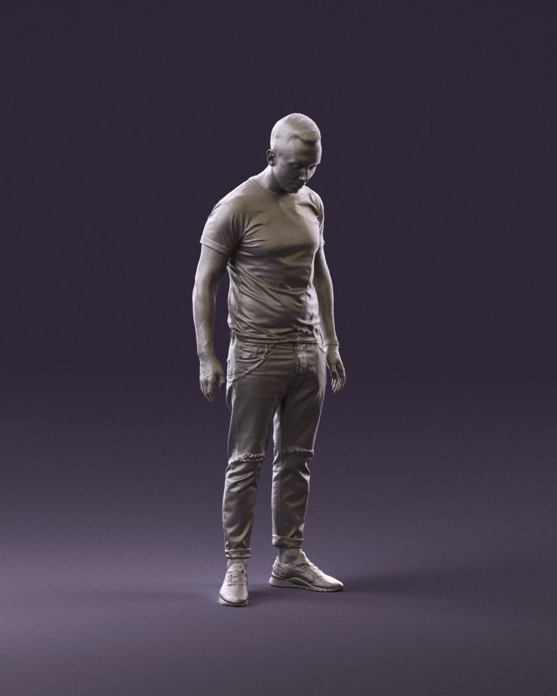 001043 man in black tshirt white pants 3D model_14