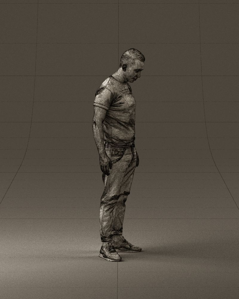 001043 man in black tshirt white pants 3D model_27