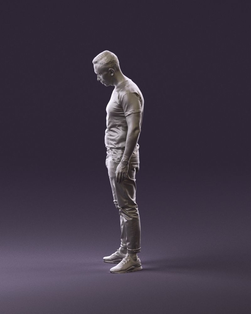 001043 man in black tshirt white pants 3D model_20