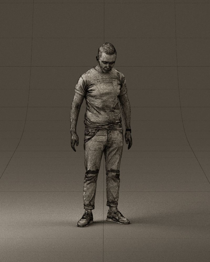 001043 man in black tshirt white pants 3D model_25