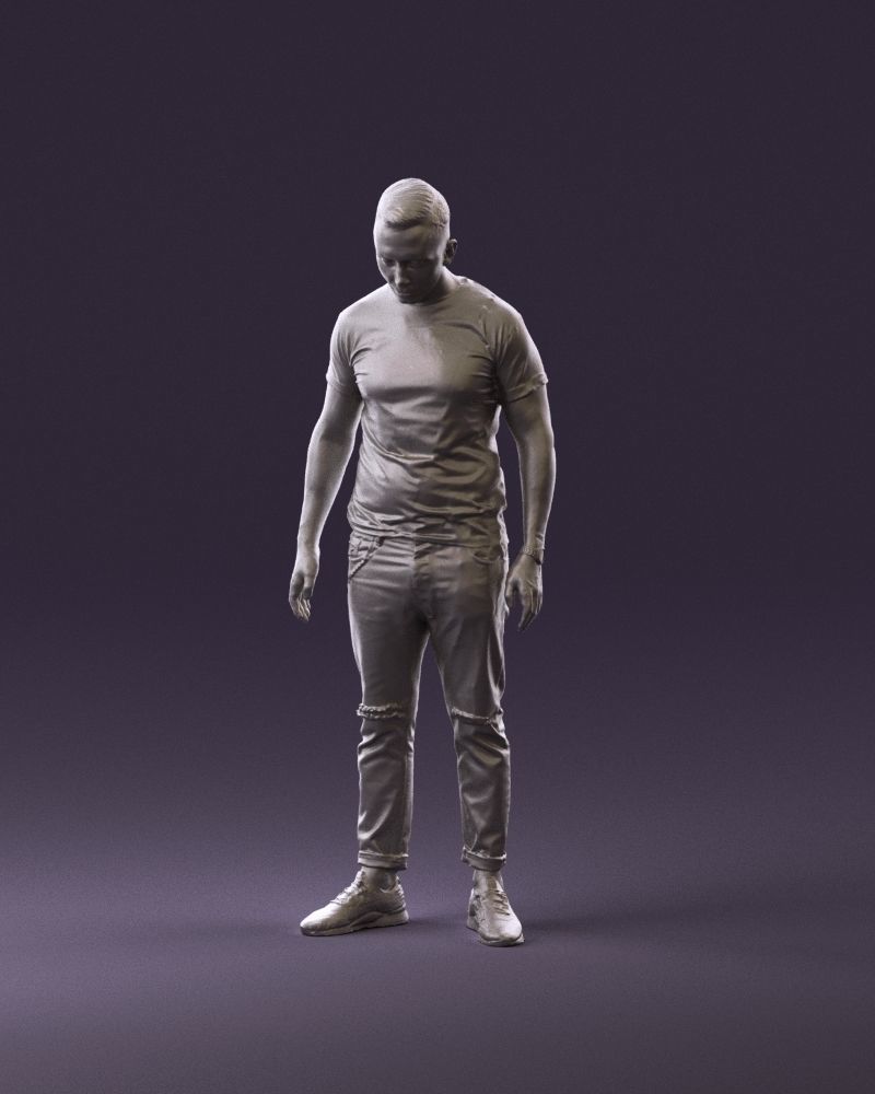 001043 man in black tshirt white pants 3D model_22