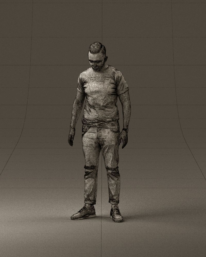 001043 man in black tshirt white pants 3D model_34