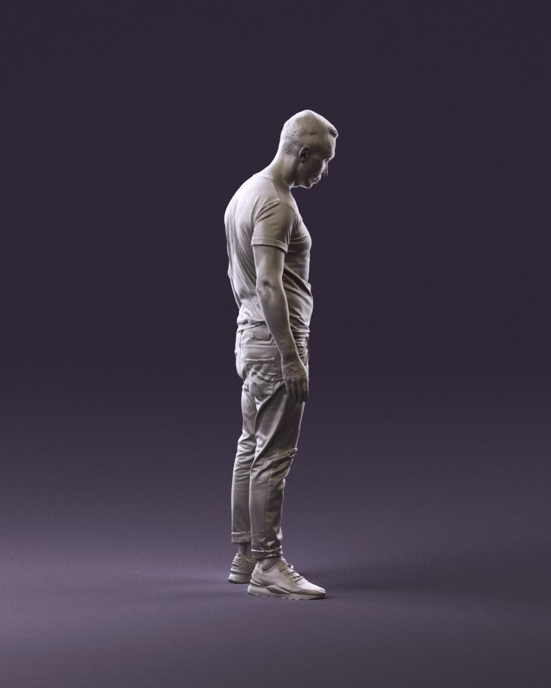 001043 man in black tshirt white pants 3D model_16