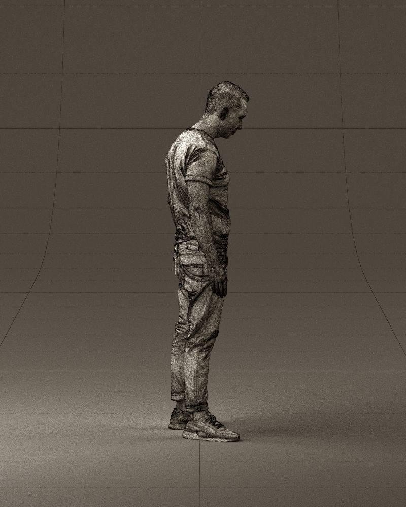 001043 man in black tshirt white pants 3D model_28