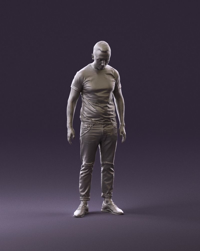 001043 man in black tshirt white pants 3D model_13