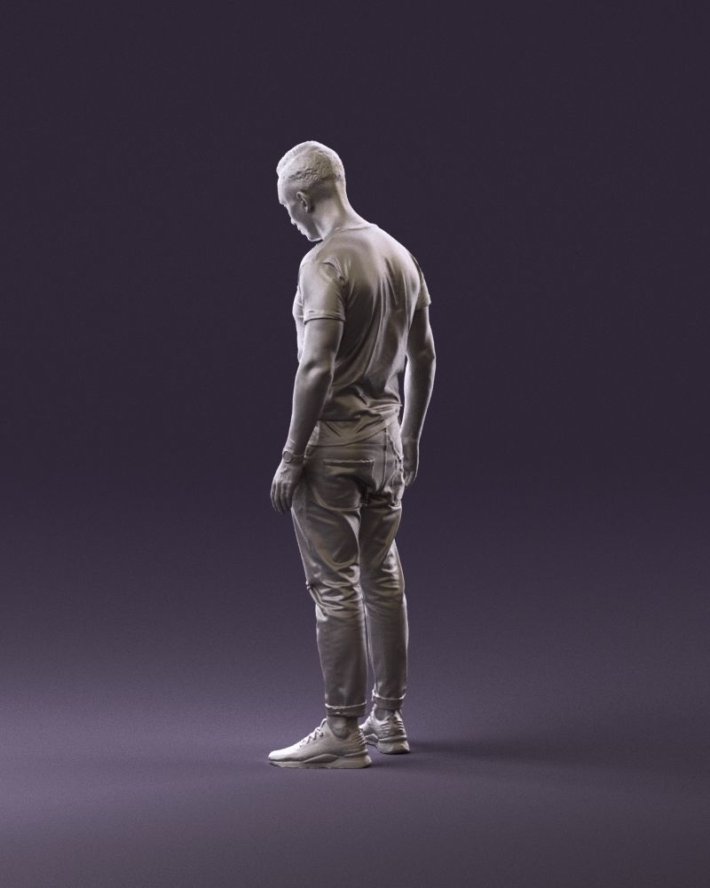 001043 man in black tshirt white pants 3D model_19