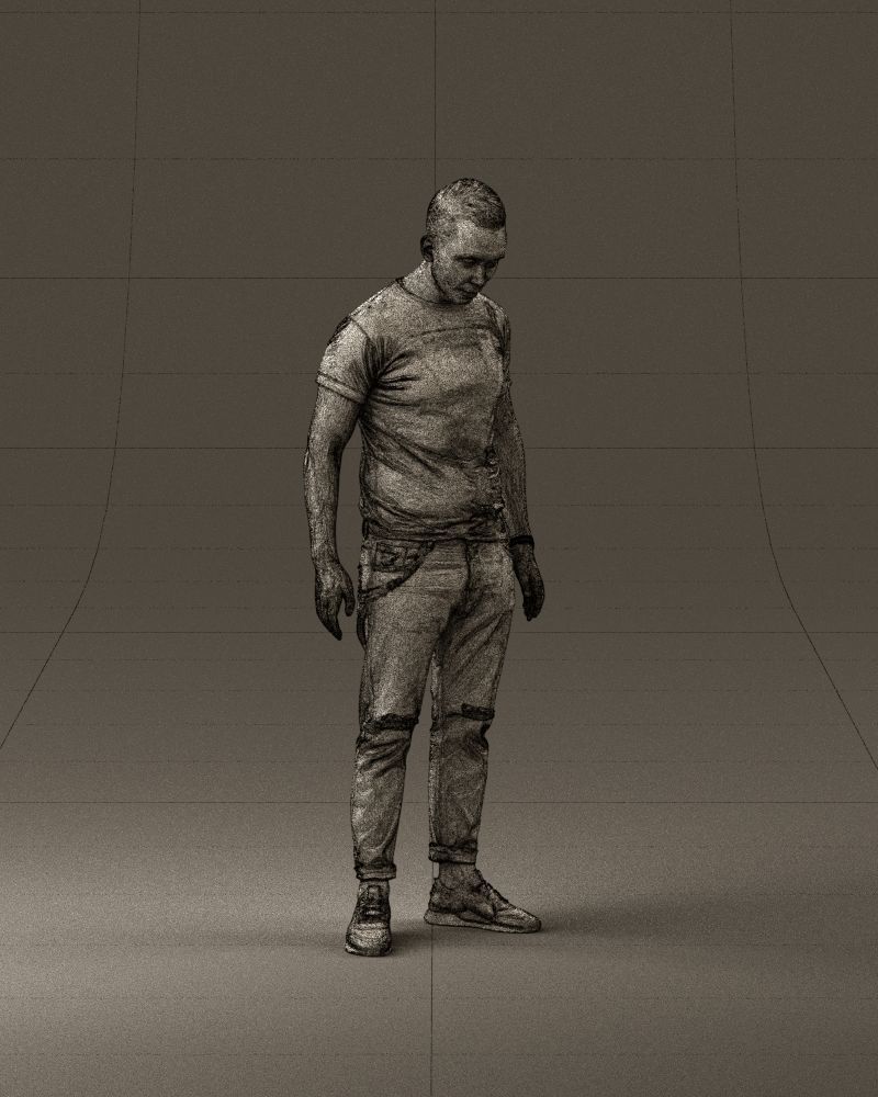 001043 man in black tshirt white pants 3D model_26