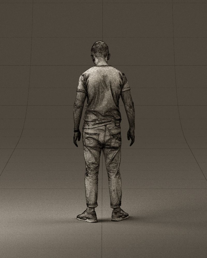 001043 man in black tshirt white pants 3D model_30