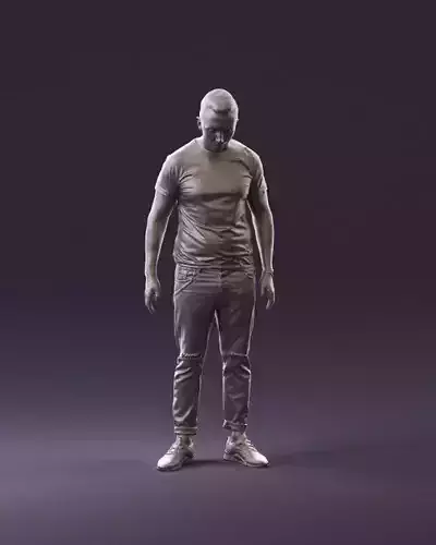 001043 man in black tshirt white pants 3D Print Ready 3D print model