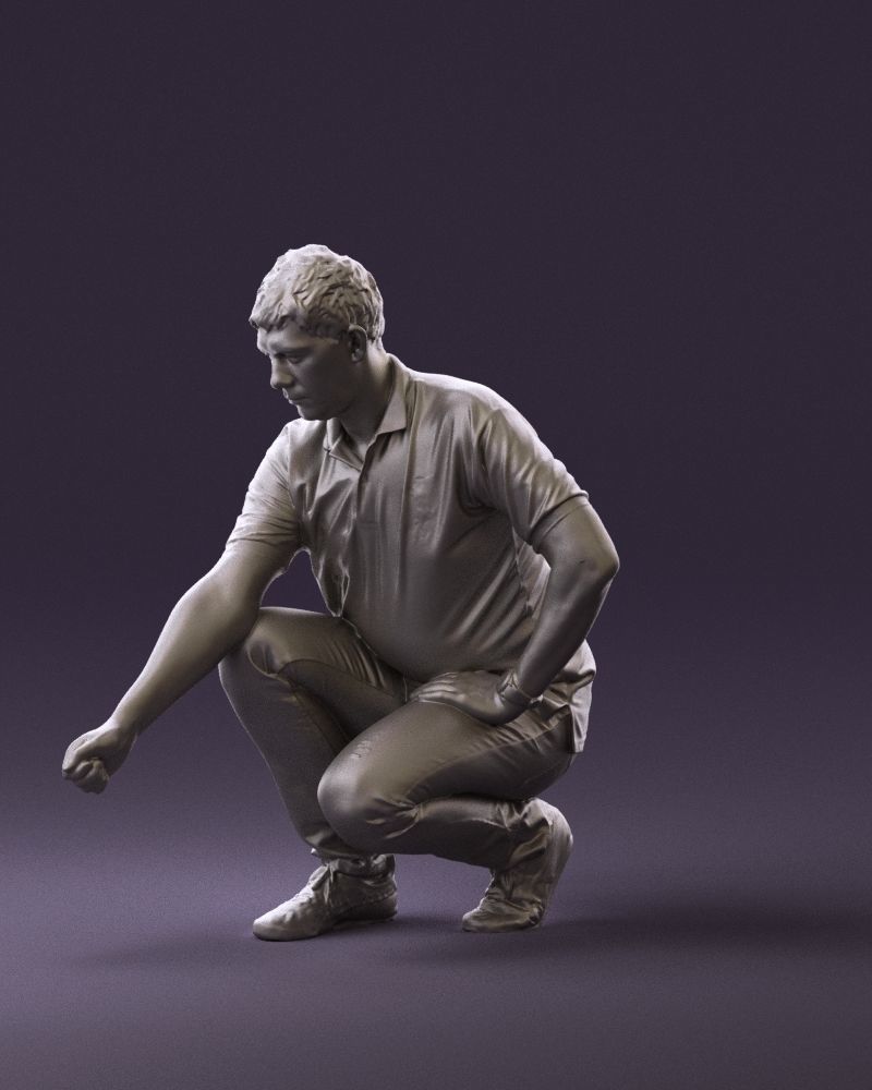 001044 man in yellow polo and shoes 3D Print Ready 3D print model_10