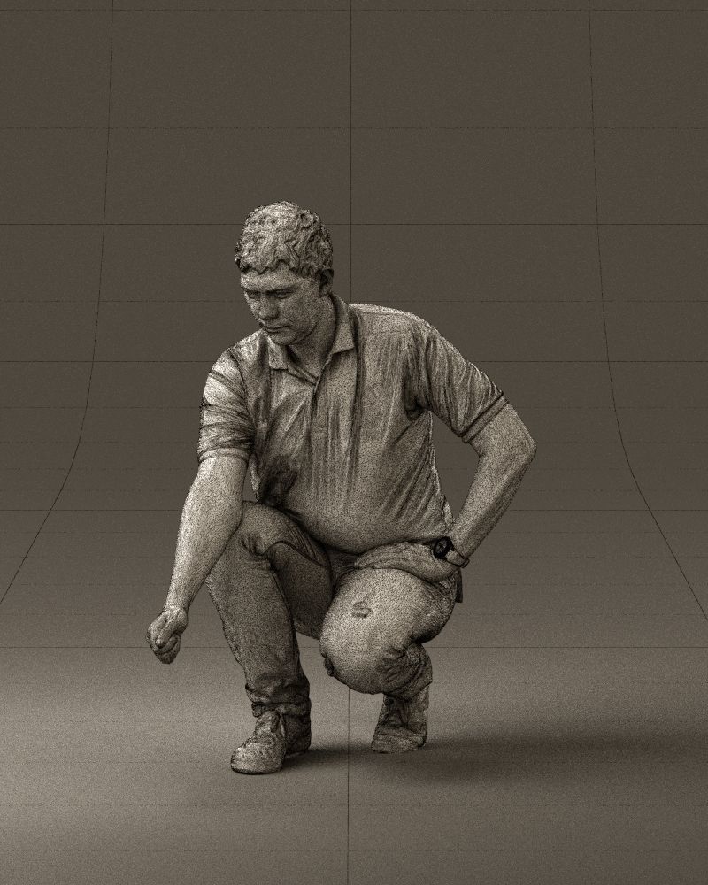 001044 man in yellow polo and shoes 3D Print Ready 3D print model_24