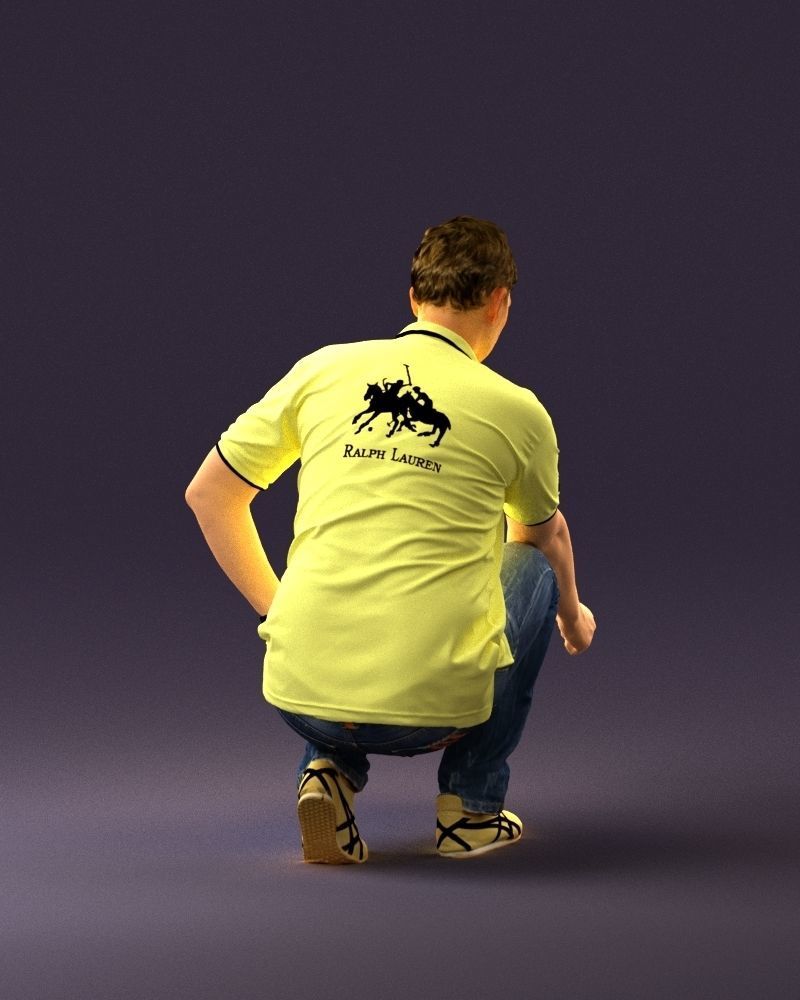 001044 man in yellow polo and shoes 3D Print Ready 3D print model_18