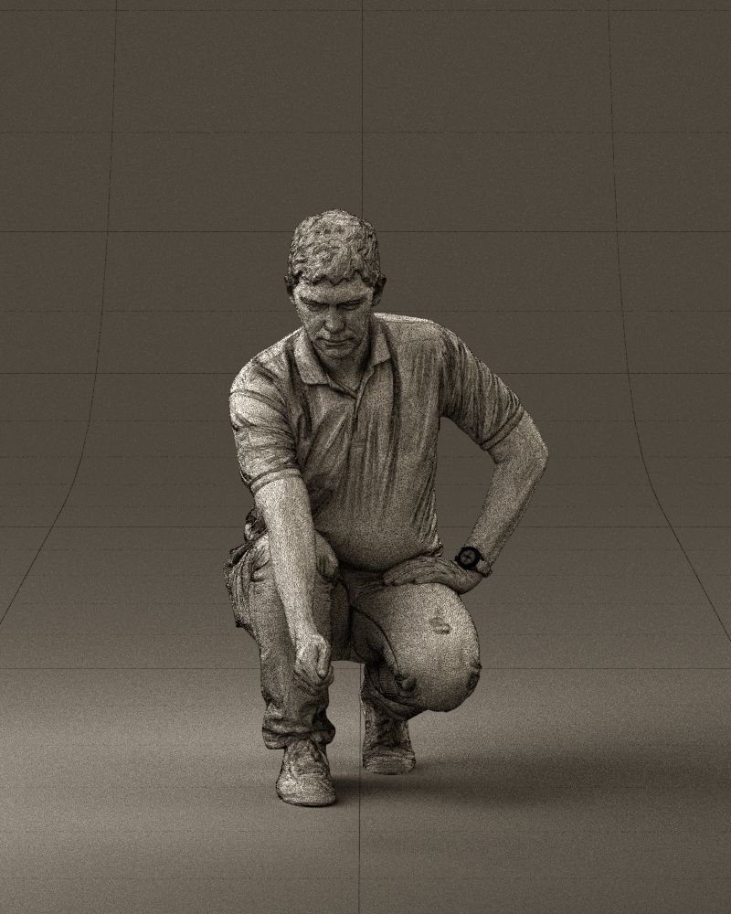 001044 man in yellow polo and shoes 3D Print Ready 3D print model_26