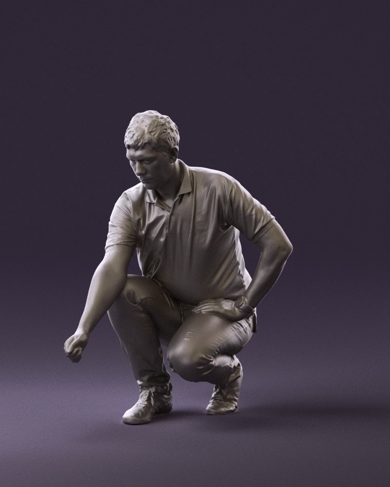 001044 man in yellow polo and shoes 3D Print Ready 3D print model_11