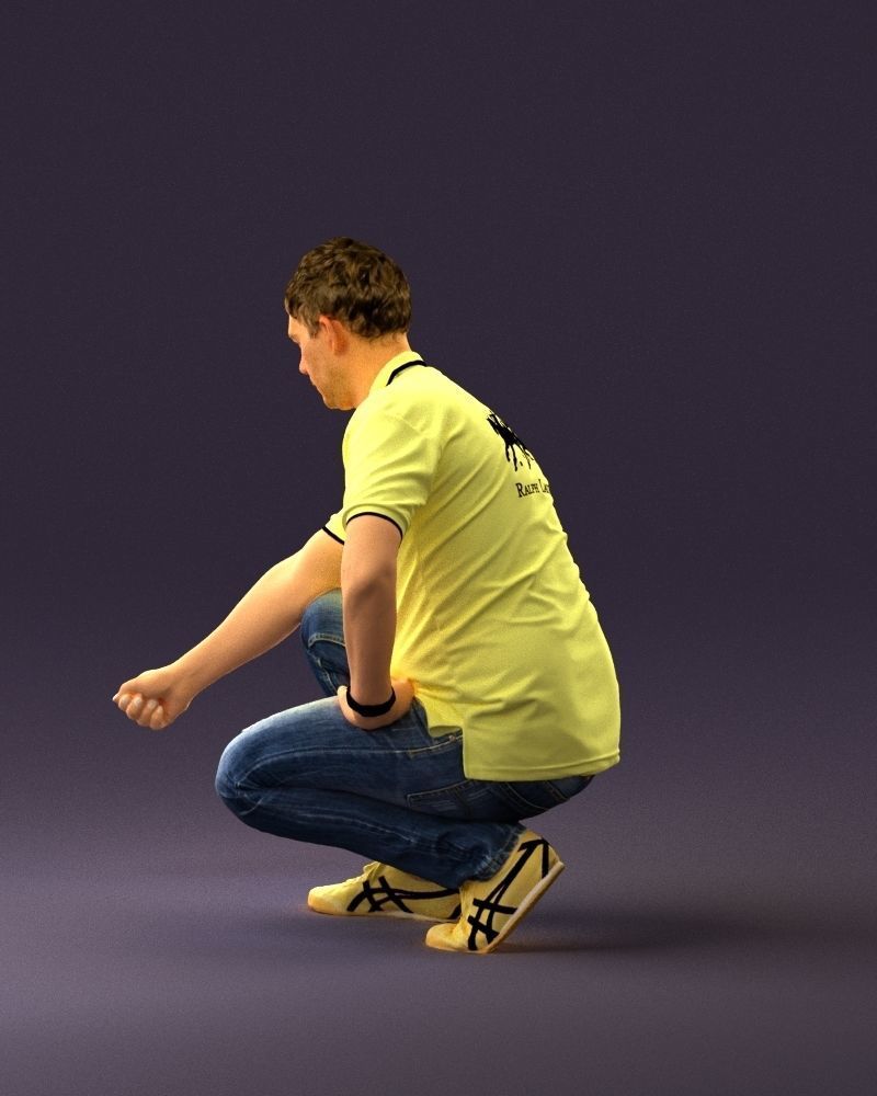 001044 man in yellow polo and shoes 3D Print Ready 3D print model_20