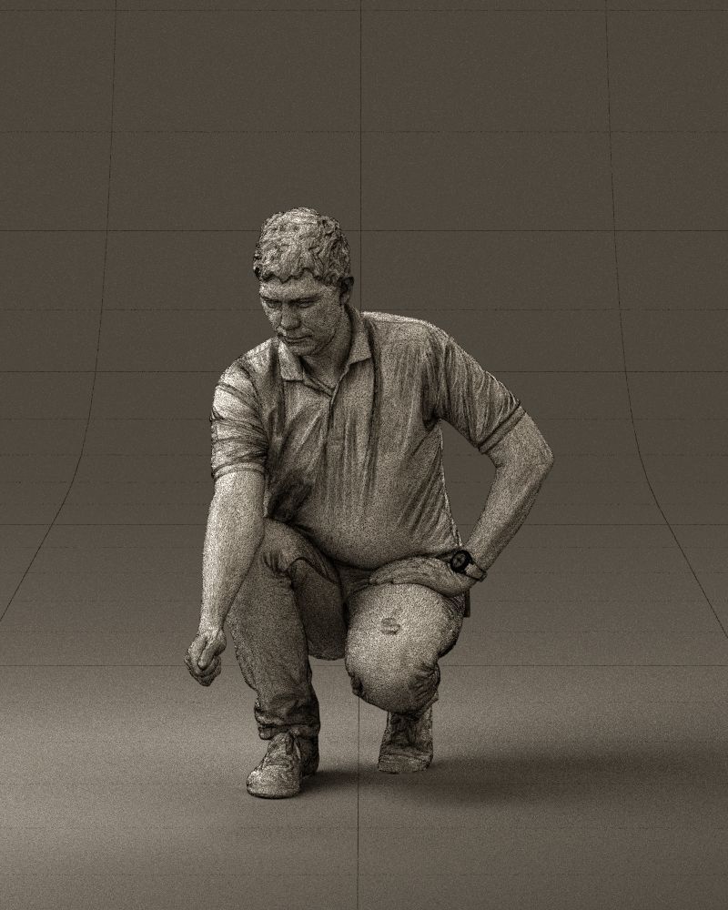 001044 man in yellow polo and shoes 3D Print Ready 3D print model_25