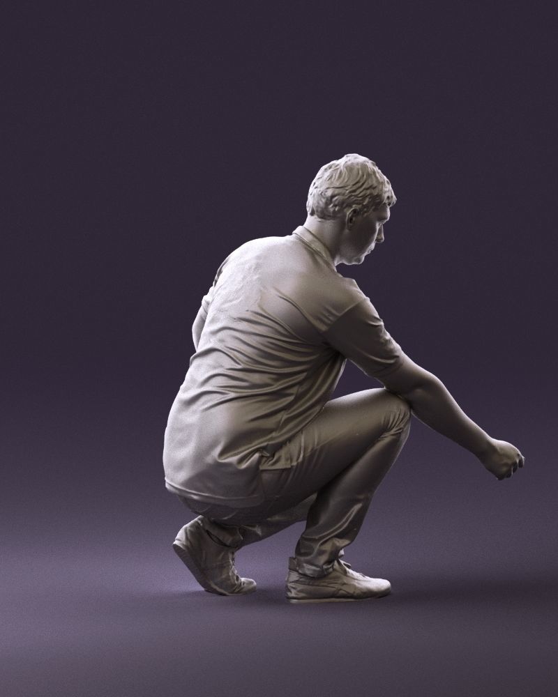 001044 man in yellow polo and shoes 3D Print Ready 3D print model_5