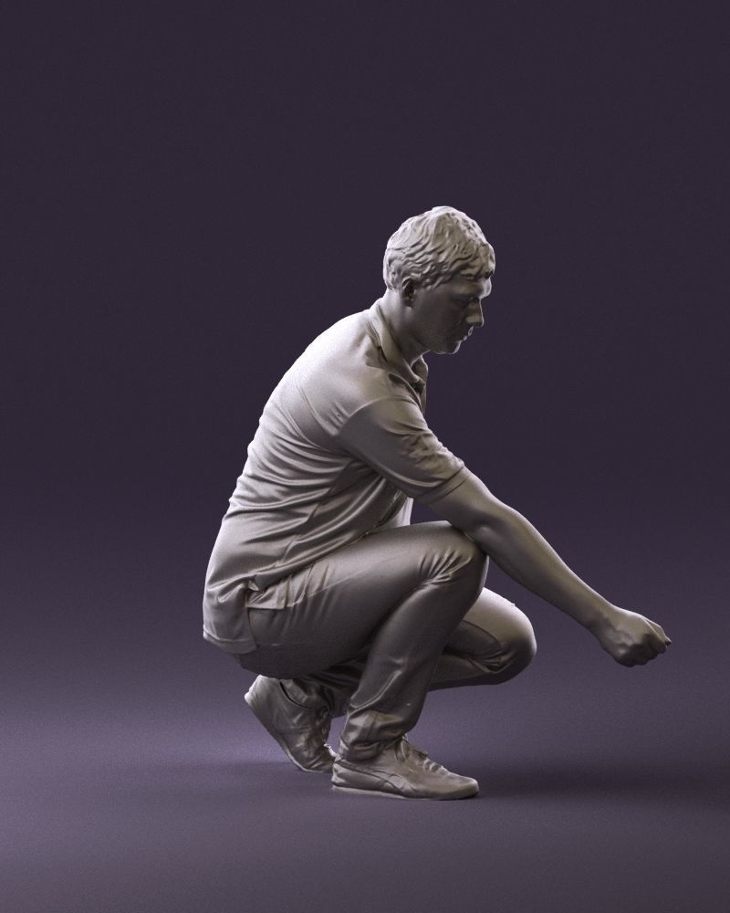 001044 man in yellow polo and shoes 3D Print Ready 3D print model_4