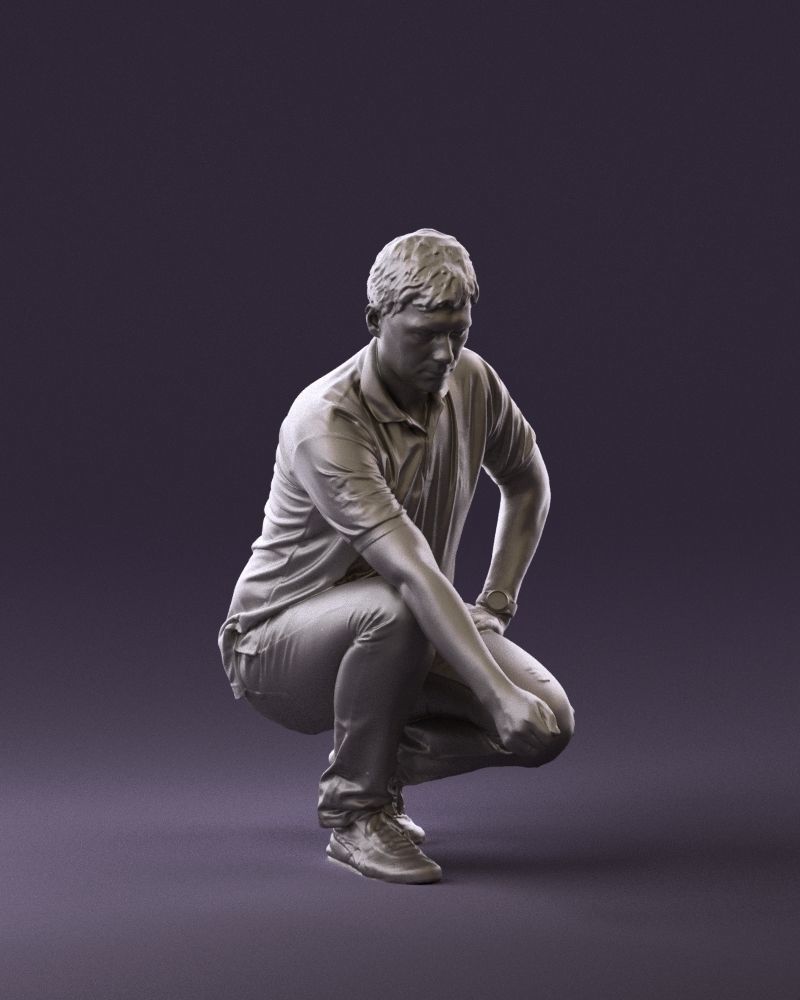 001044 man in yellow polo and shoes 3D Print Ready 3D print model_3